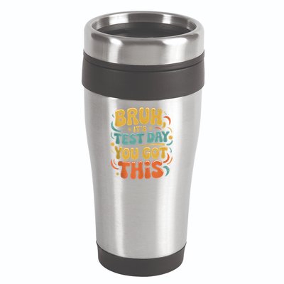 Bruh Its Test Day You Got This Testing Day Teacher Retro  16oz Travel Tumbler