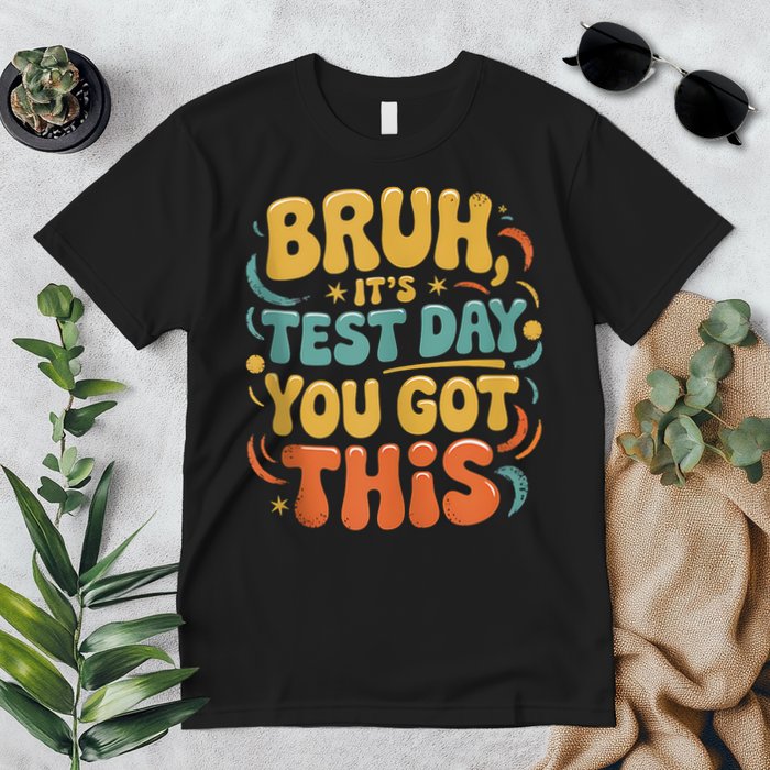 Bruh Its Test Day You Got This Testing Day Teacher Retro  Premium T-Shirt