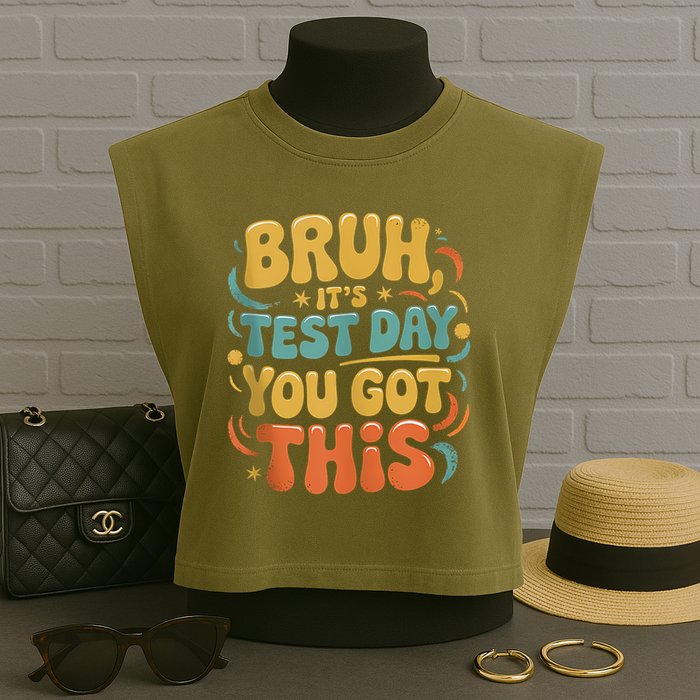 Bruh Its Test Day You Got This Testing Day Teacher Retro  Garment-Dyed Women's Muscle Tee