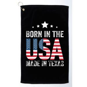 Born In The Usa Made And Raised In Texas Tx Platinum Collection Golf Towel