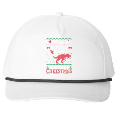 Believe In The Magic Of Christmas Dinosaur Rex Ugly Great Gift Snapback Five-Panel Rope Hat