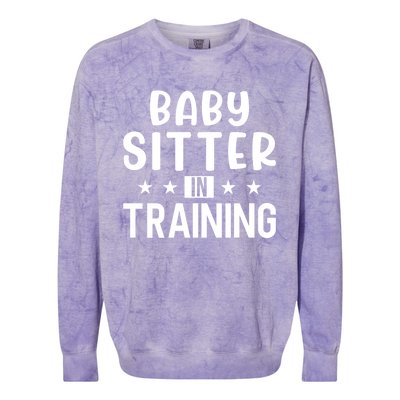 Babysitter In Training Sitter Gift Colorblast Crewneck Sweatshirt