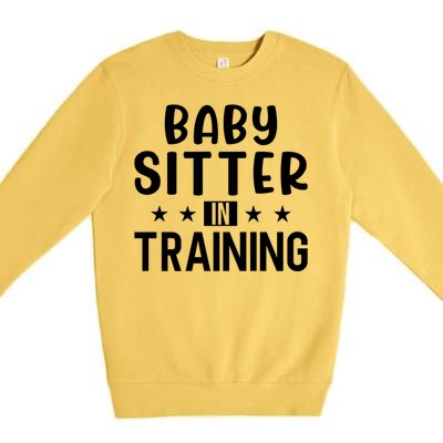 Babysitter In Training Sitter Gift Premium Crewneck Sweatshirt