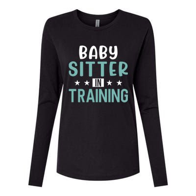 Babysitter In Training Sitter Gift Womens Cotton Relaxed Long Sleeve T-Shirt