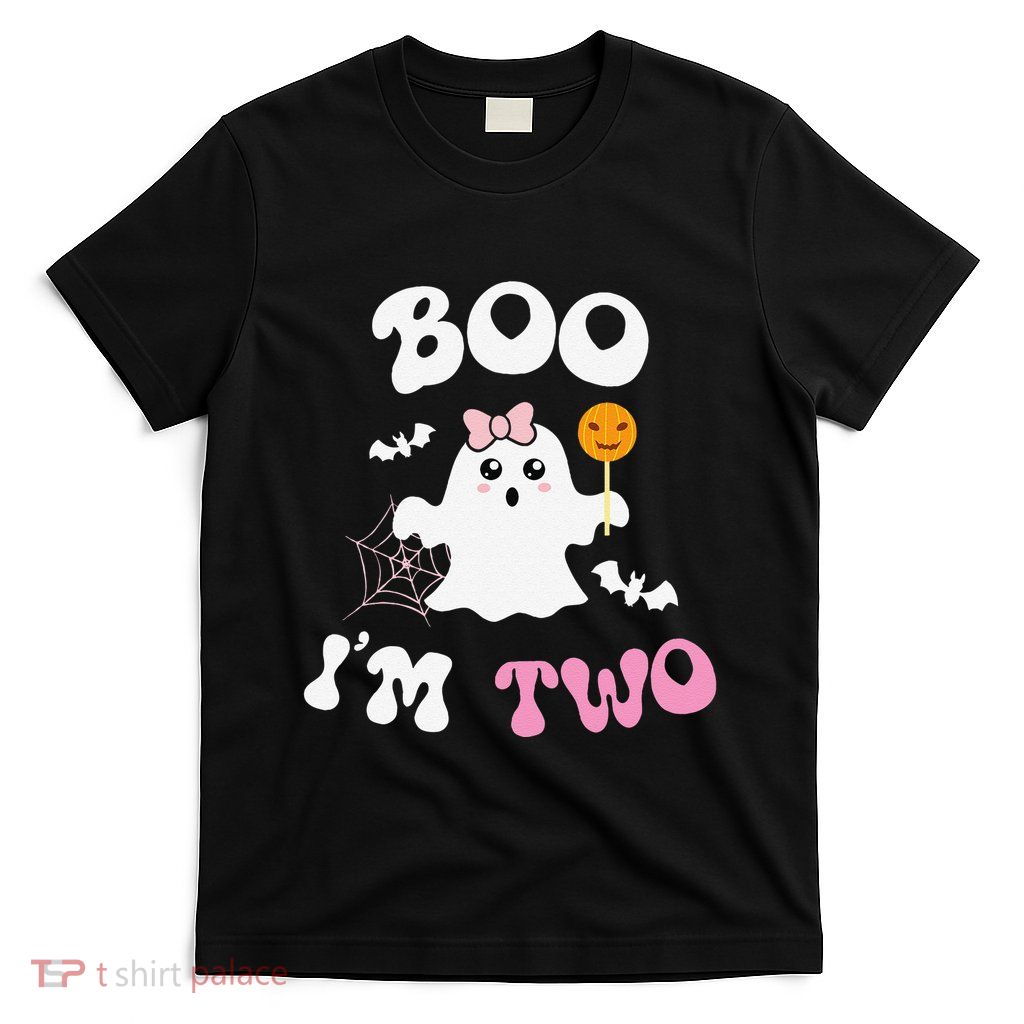 Boo IM Two Ghost Second 2nd Birthday Groovy Halloween T-Shirt