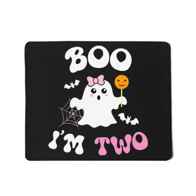 Boo IM Two Ghost Second 2nd Birthday Groovy Halloween Mousepad