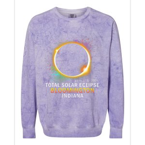 Bloomington Indiana Total Solar Eclipse April 8 2024 Colorblast Crewneck Sweatshirt