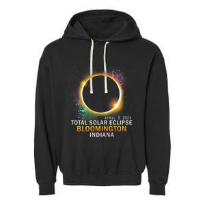 Bloomington Indiana Total Solar Eclipse April 8 2024 Garment-Dyed Fleece Hoodie