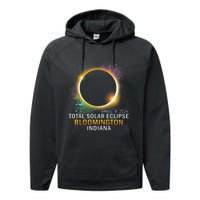 Bloomington Indiana Total Solar Eclipse April 8 2024 Performance Fleece Hoodie