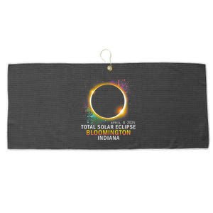 Bloomington Indiana Total Solar Eclipse April 8 2024 Large Microfiber Waffle Golf Towel