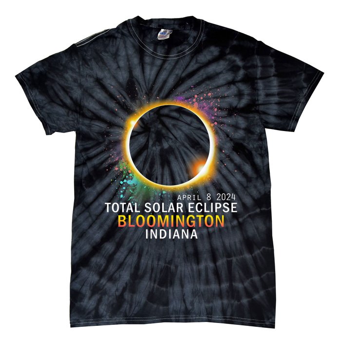 Bloomington Indiana Total Solar Eclipse April 8 2024 Tie-Dye T-Shirt