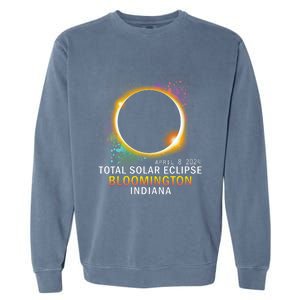 Bloomington Indiana Total Solar Eclipse April 8 2024 Garment-Dyed Sweatshirt