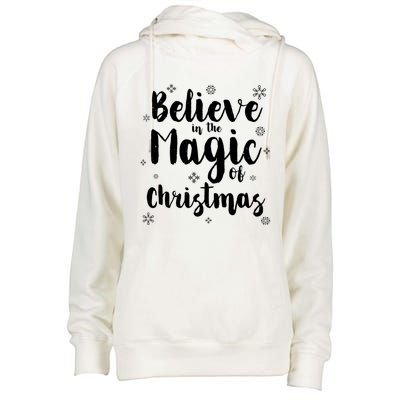 Believe In The Magic Of Christmas Gift Womens Funnel Neck Pullover Hood