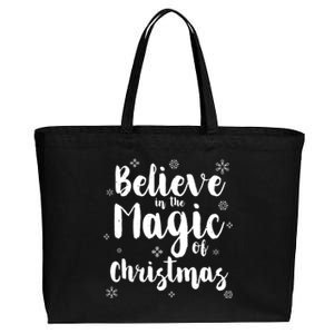 Believe In The Magic Of Christmas Gift Cotton Canvas Jumbo Tote