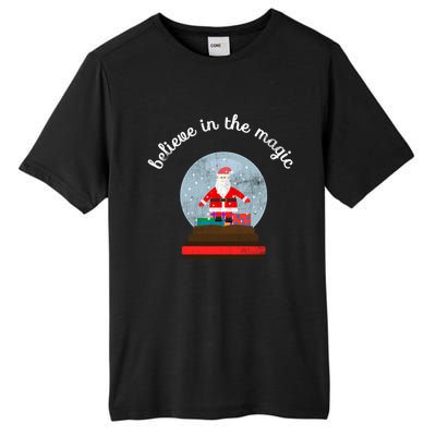 Believe In The Magic Christmas Santa Snow Globe Gift Tall Fusion ChromaSoft Performance T-Shirt