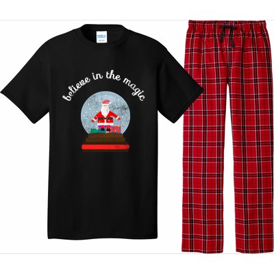 Believe In The Magic Christmas Santa Snow Globe Gift Pajama Set