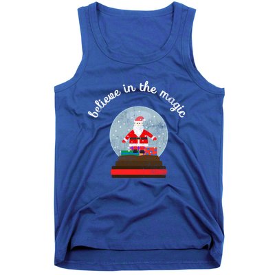 Believe In The Magic Christmas Santa Snow Globe Gift Tank Top