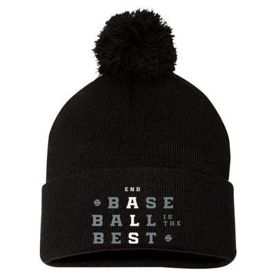 Baseball Is The Best End Als Pom Pom 12in Knit Beanie