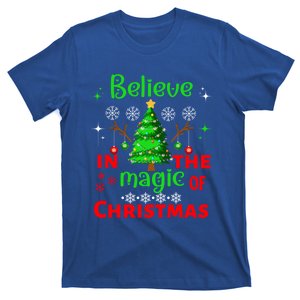 Believe In The Magic Of Christmas Funny Xmas Tree Cool Gift T-Shirt