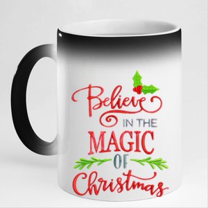 Believe In The Magic Of Christmas Gift 11oz Black Color Changing Mug