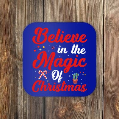 Believe In The Magic Of Christmas Xmas Holiday Gift Ideas Cute Gift Coaster