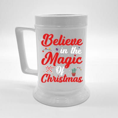 Believe In The Magic Of Christmas Xmas Holiday Gift Ideas Cute Gift Beer Stein