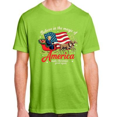 Believe In The Magic Of America Make Christmas Great Again Adult ChromaSoft Performance T-Shirt