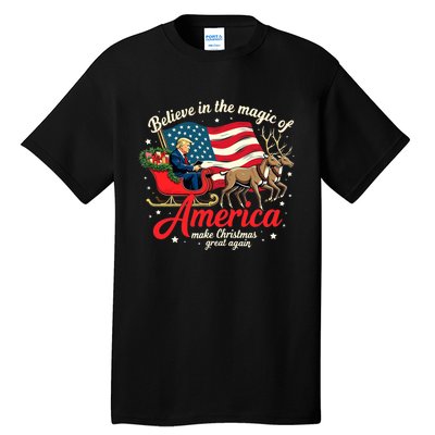 Believe In The Magic Of America Make Christmas Great Again Tall T-Shirt