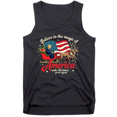 Believe In The Magic Of America Make Christmas Great Again Tank Top