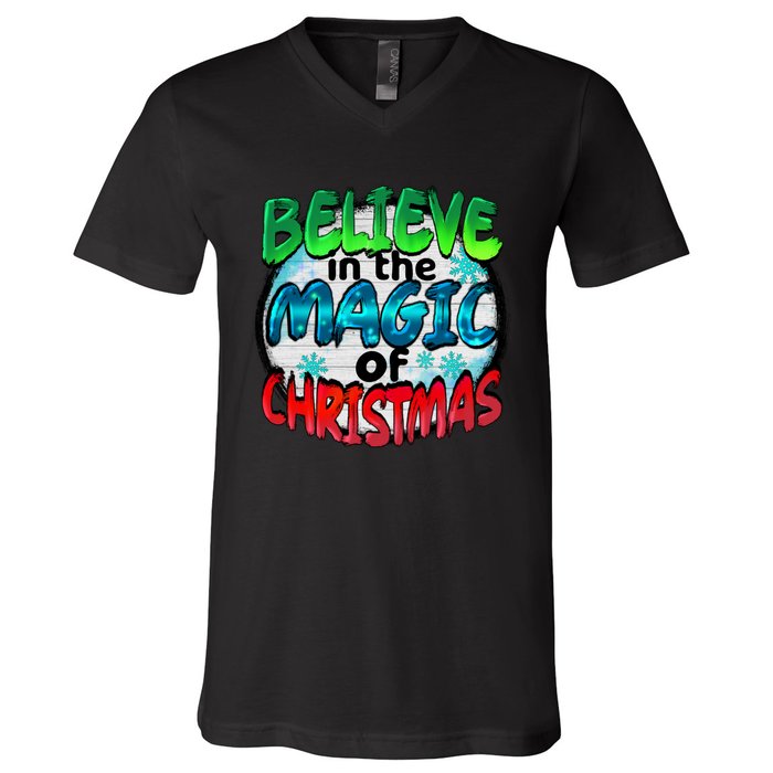 Believe In The Magic Of Christmas V-Neck T-Shirt