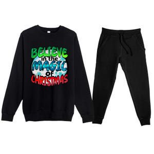 Believe In The Magic Of Christmas Premium Crewneck Sweatsuit Set