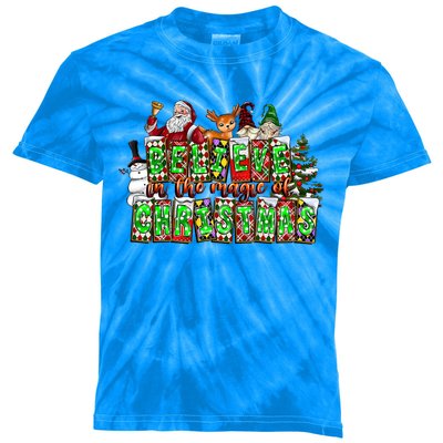 Believe In The Magic Of Christmas Xmas Tree Matching Family Cool Gift Kids Tie-Dye T-Shirt