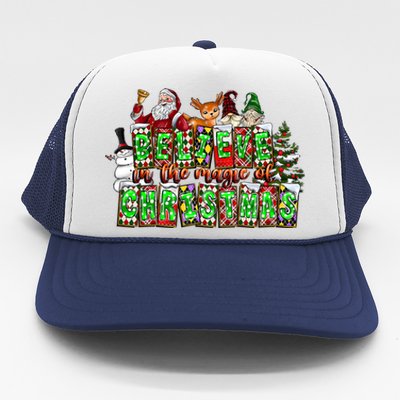 Believe In The Magic Of Christmas Xmas Tree Matching Family Cool Gift Trucker Hat