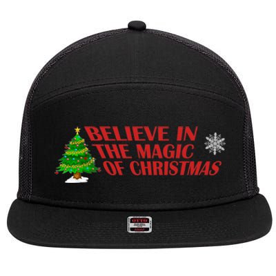 Believe In The Magic Of Christmas Gift 7 Panel Mesh Trucker Snapback Hat