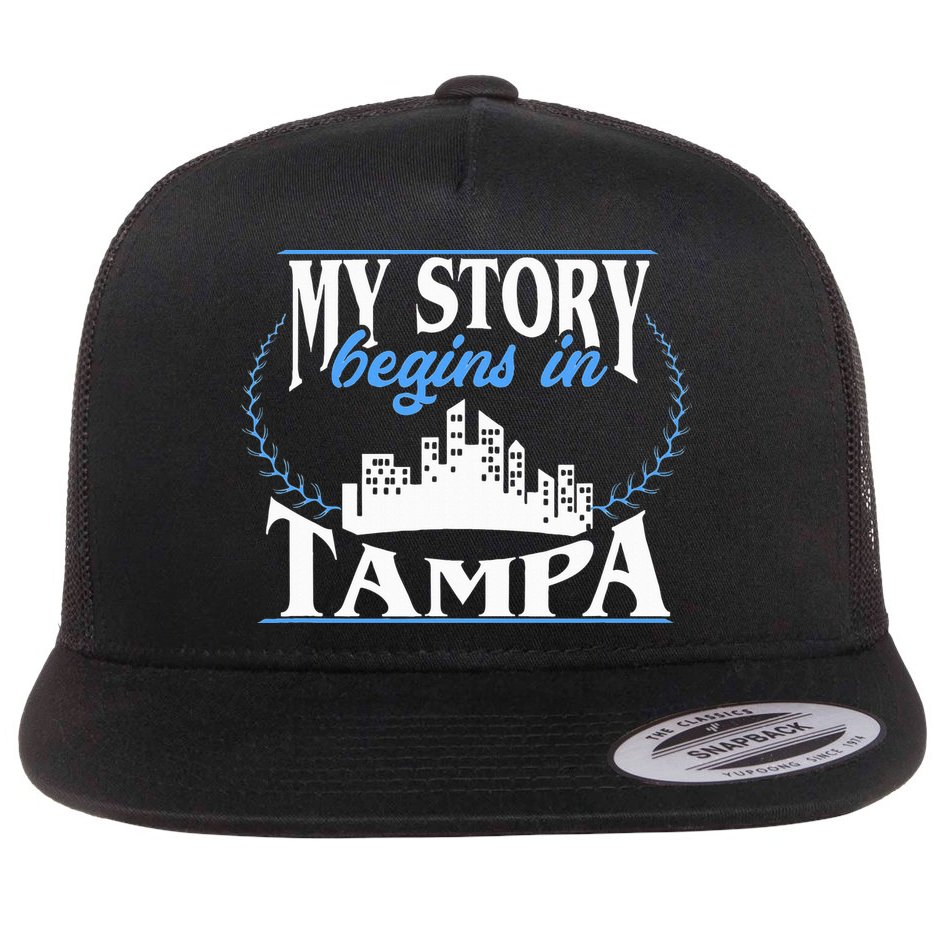 Born In Tampa Flat Bill Trucker Hat