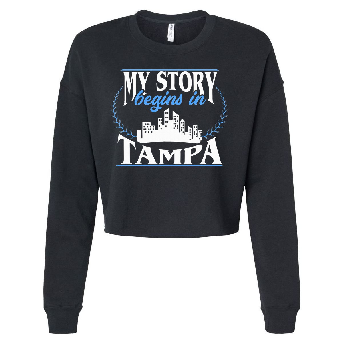 Born In Tampa Cropped Pullover Crew