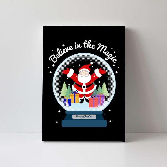 Believe In The Magic Merry Christmas Santa Snow Globe Decor Long Sleeve Canvas