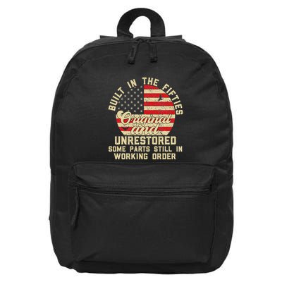 Built In The Fifties Original And Unrestored 50s Birthday 16 in Basic Backpack