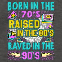 Born In The 70s Raised In The 80s Raved In The 90s Vector Backpack