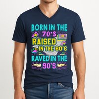 Born In The 70s Raised In The 80s Raved In The 90s V-Neck T-Shirt