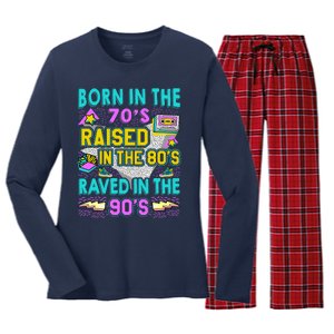 Born In The 70s Raised In The 80s Raved In The 90s Women's Long Sleeve Flannel Pajama Set 