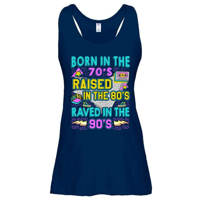 Born In The 70s Raised In The 80s Raved In The 90s Ladies Essential Flowy Tank