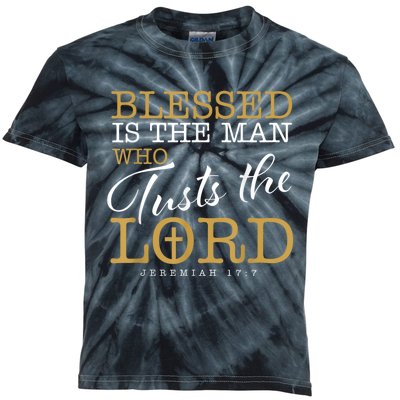 Blessed Is The Man Who Trusts The Lord Jesus Christian Bible Kids Tie-Dye T-Shirt