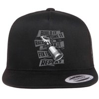 Build It Tune It Race It Repeat Car Enthusiast Flat Bill Trucker Hat