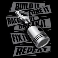 Build It Tune It Race It Repeat Car Enthusiast Flat Bill Trucker Hat