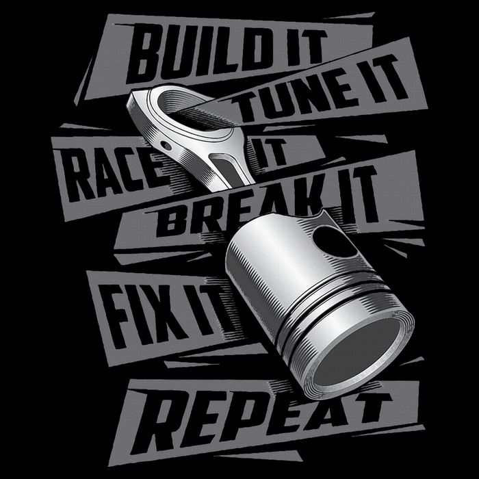 Build It Tune It Race It Repeat Car Enthusiast Flat Bill Trucker Hat