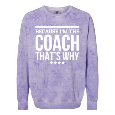 Because IM The Coach ThatS Why Gift For Trainer Colorblast Crewneck Sweatshirt