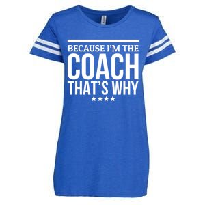 Because IM The Coach ThatS Why Gift For Trainer Enza Ladies Jersey Football T-Shirt