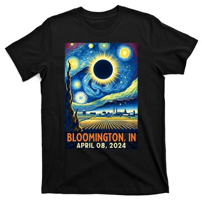 Bloomington Indiana Total Solar Eclipse 2024 Starry Night T-Shirt