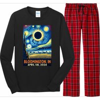 Bloomington Indiana Total Solar Eclipse 2024 Starry Night Long Sleeve Pajama Set